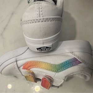 Vans Rainbow White Sneakers with Colorful Gradient